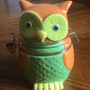BW RETRO STYLE CERAMIC Owl HINGED Jar
